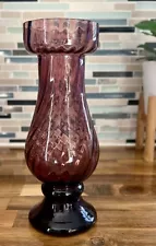 Antique Glass Bulb Forcing Hyacinth Vase Amethyst Purple RARE