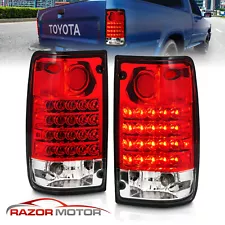 1989-1995 Red Clear LED Tail Light Pair For Toyota Pickup Truck w/ Bulb + Socket (For: 1992 Toyota Pickup SR5)