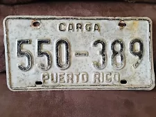 Puerto Rico Vintage Tablilla License Plate Tags Carga ðµð·ð¦ðµð·