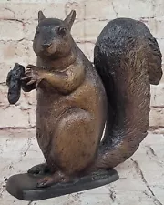 Moigniez Bronze Squirrel Figurine: Hand Made Animal Sculpture for Sale Decor