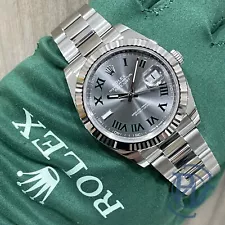 ð¾ Rolex Datejust 41 Gray Wimbledon 126334 Fluted on Oyster Complete Unworn ð¾