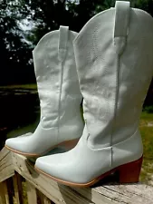 White Cowgirl Boots Cowboy Bachelorette Bride