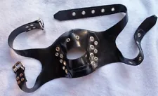 Rubber Latex Fetish Face Mask for men - metal gromets - Adjustable straps