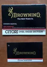 NOS Browning factory manual for Citori Lightning shotguns