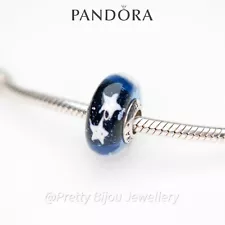 Genuine Pandora Starry Night Murano Glass Charm with Clear Zirconia - 791662CZ