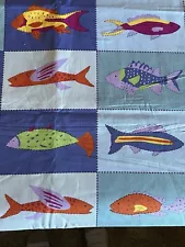 Quilters Only Catfish #5681 Cotton Fabric Susan Sargent For Springs 2002 3 Yards