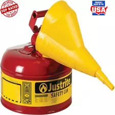 1 Gallon Safety Gas Can W/ Self-Closing Lid & Flame Arrester USA Galv. Steel