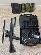 Paintball Gun Set - Tiberius Arms T9.1 with 6 Magazines, & Rail Riser Scope