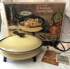 Vtg 70's WEST BEND Electric Automatic 12” Skillet Number 13360 Excellent in Box