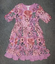 Matilda Jane (Just Imagine) Odette Girls Multi-Floral Print Dress - Size 8 - EUC