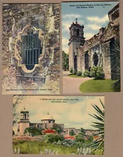 Lot of 3 San Jose Mission, San Antonio Texas TX, Postcards; Rose Window, Tower