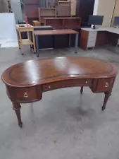 Antique Kidney Desk with Leather Top