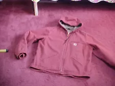 Women CARHARTT for women JACKET COAT XL brick red WJ141 VRS sherpa lined VGC