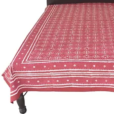 100% Cotton Dabu Printed Queen Size Bed Sheet Designed Double Bed Sheet For Sale