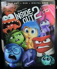 Inside Out 2 Blu-ray + DVD + Digital Code with Slipcover New MINT Condition