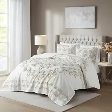 Madison Park Violette 3 Piece Tufted Cotton Chenille Coverlet Set