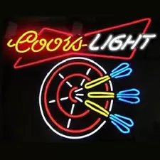 New ListingReal Glass Neon Light Sign Lamp For Coors Light Beer Darts Sports Game Bar Pub