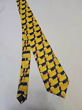 Blue Yellow Rubber Duck Duckie Ducky Mens Tie Necktie Multicolor