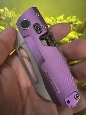 WINTERBLADE FACTOR B3 PURPLE STONEWASHED M390 BLADE TIMASCUS CLIP KNIFE Magnetic