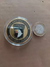 Charity Sale US 101st Airborne Screaming Eagles 2 sided coin gold finish NEW