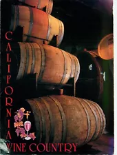 Postcard Barrels of Wine at California Wine Country