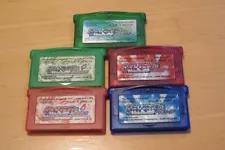 Game Boy Advance Pokemon Ruby Sapphire Emerald Leaf Green Fire Red set GBA