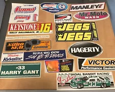 VINTAGE RACING DECALS STICKERS LOT OF 15--(B-1)--RARE!