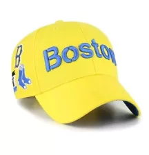 NEW 2024 617 Boston Red Sox '47 Brand City Connect Mens MVP Snapback Yellow Hat