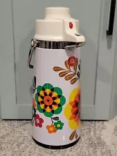 Vintage Floral MCM Superior 1.9L Air Pot Vacuum Unbreakable Great Condition!!