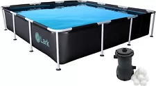 Lark 9' x 24" Square Metal Frame Above Ground Pool with 530 Gallon Filter Pump