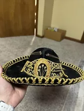 Sombrero For Youth With Gold /Black Ornate Design