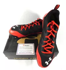 Maryland Terrapins Team Issued Under Armour Spine Metal Blk/Red Size 9.5 Cleats