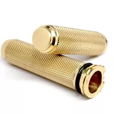 Motorcycle Grips for Harley Davidson 1 inch Bars - Brass