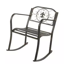 Outdoor Iron Rocking Chair Patio Porch Rocker Patio Furniture Home Indoor US