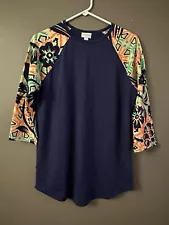 LuLaRoe Randy Medium Purple With Geo Sleeves