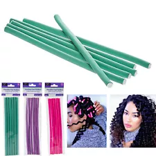 24 Pc Flexi Perm Rods Long Slim Hair Rollers Curlers Foam Bend Curls Salon Small