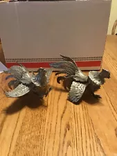 Silver  Plated Fighting Roosters  Excellent condition  Rare find