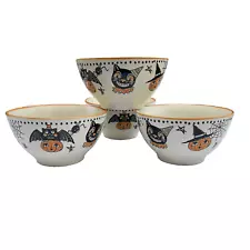 ELI + ANA Lot Of 4 Creep Show Ceramic Vintage Inspired Bowls Soup Salad Cereal