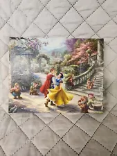 Disney Thomas Kinkade Studios Snow White Dancing 10 x 8 Gallery Wrapped Canvas