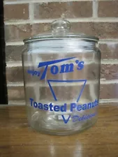 Tom's Toasted Peanuts Glass Advertising General Store Counter Jar