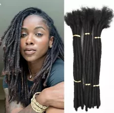 8inch/60strands Dreadlock Extensions Human Hair 100% Handmade 0.6cm #1B