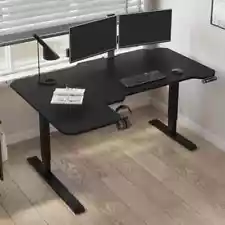 Height Adjustable Computer Desk-59" L-Shape Standing Office Laptop Gaming Table