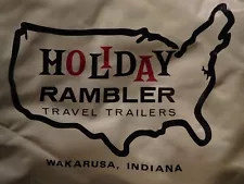 Rare Vintage Holiday Rambler Travel Trailers Wakarusa, Indiana Round Tire Cover!