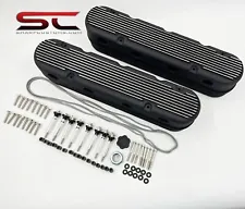 LS1 LS2 LS3 Valve Covers w/Coil Mounts + Cover for LS swaps BLACK FINS