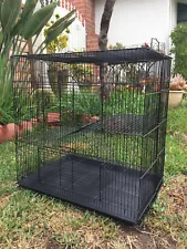 3-Levels Black Chinchilla Guinea Pig Degu Animals Rats Mice Gerbil Ferret Cage