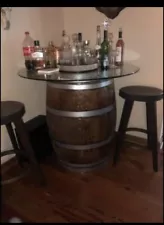 whiskey barrel table