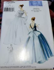 1950s VOGUE VINTAGE MODEL BALL DRESS & UNDERSKIRT SEWING PATTERN 14-16-18-20 UC