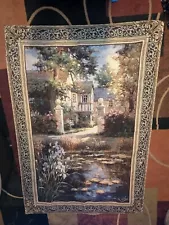 Lily Pond By Mohawk Signed Tapestry Vail Oxley 80' X 54" Wall Hanging No Rod USA