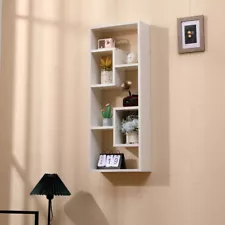 Bookshelf, Freestanding Wood Open Bookcase 5 Cubes, 2 keyhole hangers Hy