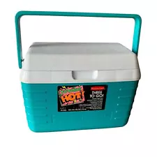 Vintage Rubbermaid Teal Personal Cooler 1990s Totally Hot! Three To Go #2901-07